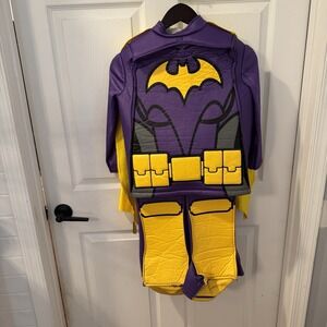 Lego Batgirl Costume Girls‎ Small 4-6 Tunic Pants Gloves Cape Purple No Mask New